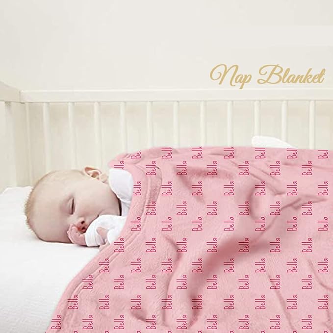 Ship Next Day, Personalized Baby Blanket for Boys Girls - Printed in USA, Custom Name Blanket Super Soft Plush Flannel Baby Shower Christmas Easter Birthday Gift for Newborn Toddler Kids