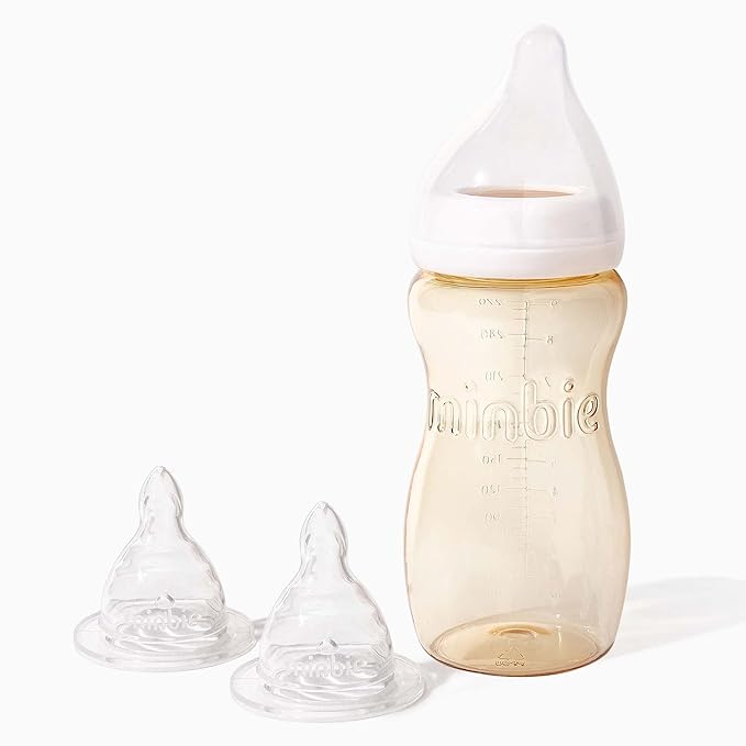 Minbie 9 - Months + Breastfeeding Baby Bottle - Anti Colic & Reflux, PPSU BPA Free
