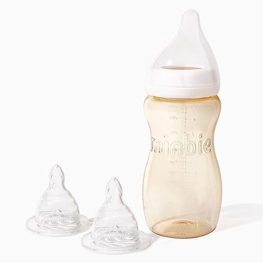 Minbie 9 - Months + Breastfeeding Baby Bottle - Anti Colic & Reflux, PPSU BPA Free