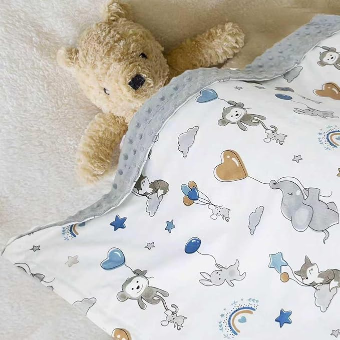 HOMRITAR Elephant Baby Blanket for Unisex, Super Soft Minky Double Layer Blankets with Soothing Raised Dots for Toddler Nursery Crib Stroller 30 x 40 Inch