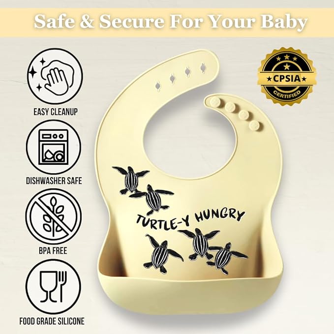 Animal Silicone Bibs for Babies - 2 Pack Sea Life Bibs for Boys and Girls - Easy to Clean Adjustable