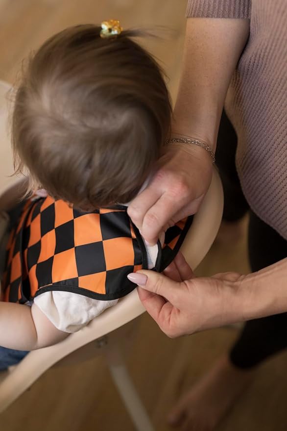 Tiny Twinkle Mess Proof Baby Bibs for Eating – Waterproof, Wipeable Toddler Bibs with Pocket – Baby Food Bibs for Girls & Boys(3 Pack,Halloween)