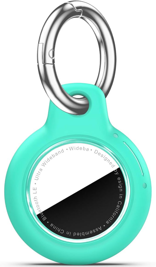 Upgrade Waterproof Airtags Holder with Apple Airtags Keychain, Hard PC Air Tag Case, Anti-Scratch & Shock Air tag Holder,Men's Women's Keyrings & Keychains, for Dog,Car Key,Luggage -Mint Green