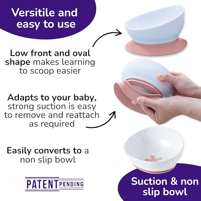 doddl Toddler Utensils, Ergonomic Fork and Spoon Set for Self Feeding, Stainless Steel Silverware for 1-3 Year Olds, BPA Free, Dishwasher Safe (Dusky Rose + Bowl)