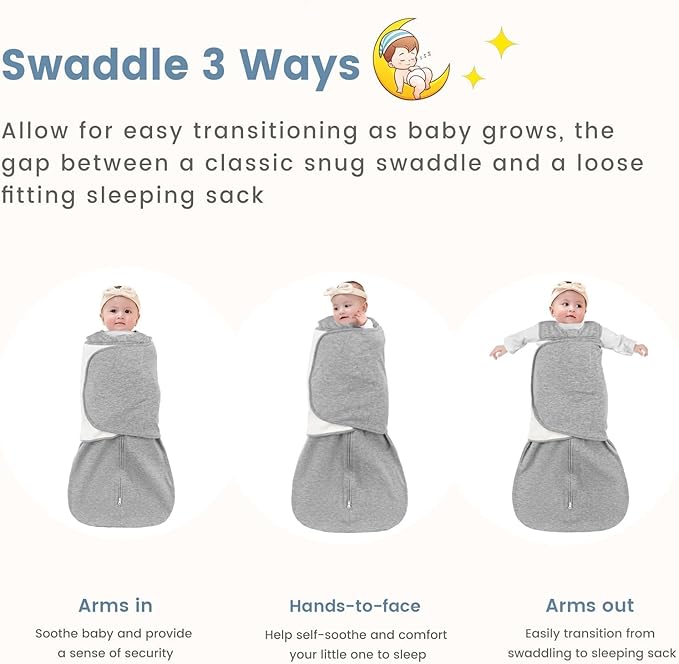 ZIGJOY Sleep Sack Swaddle 1.0 TOG Baby Wearable Blanket 100% Cotton Baby Swaddle Blanket for Newborns