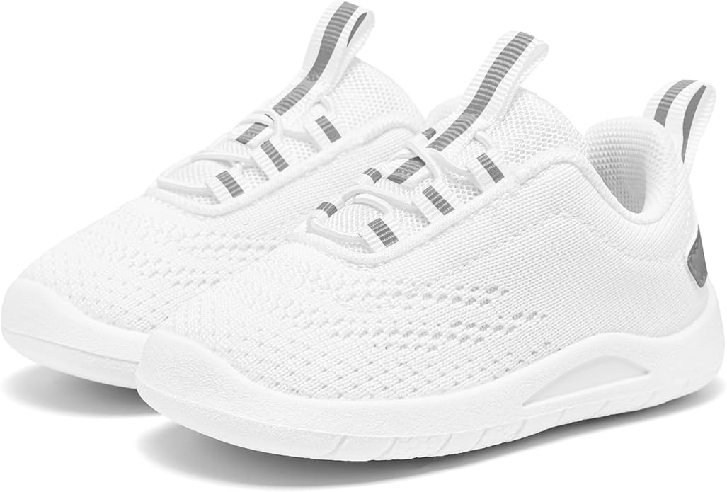 MORENDL Toddler Slip On Sneakers Baby Walking Shoes Non-Slip Breathable Unisex Pink Mesh Lace-Up Athletic Sneakers Infant Running Shoes