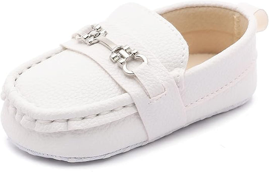 LONSOEN Baby Girls Boys Loafers Prewalker Dress Crib Shoes