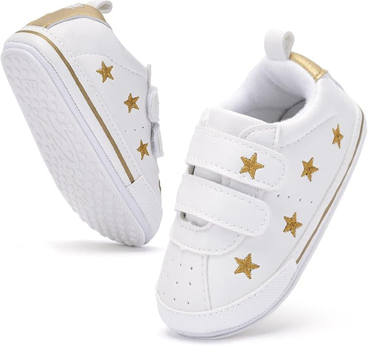 BACSAC Baby Boys Girls Lightweight Shoes Non-Slip Rubber Soft Sole Sneakers Infant First Walking Toddler Crib Shoes Newborn Breathable Loafers Flats 0-18 Months