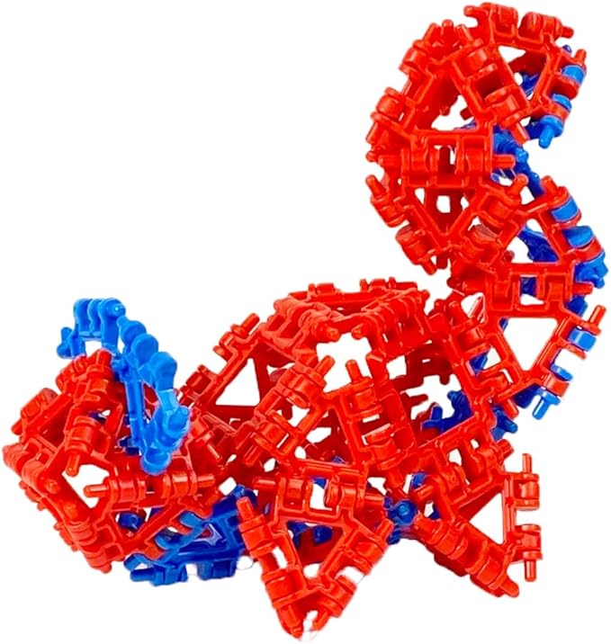 That Hinge Toy 82 Piece Green + Orange Set, Animal + More STEM Construction Toy Building Set