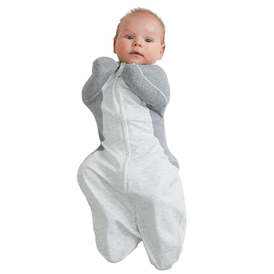 KIDIRA Newborn Swaddle, Swaddles for Newborn 0-1 Months 3.8-6lb, Arms Up Swaddle 0-1 Months with Moisture-Wicking Fabric, Promotes Healthy Hip Development, 2-Way Zipper, 1Pack, Gray