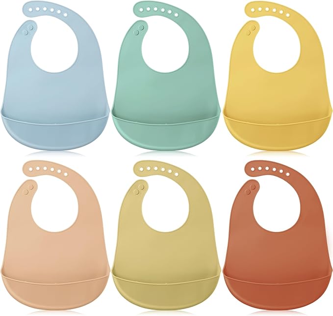 Mepase Silicone Bibs Waterproof Silicone Baby Bibs Soft Adjustable Baby Feeding Unisex Kid Eating Supplies