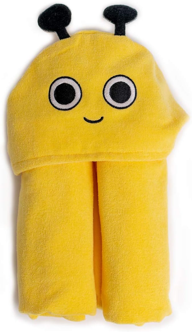 Milk&Moo Baby Hooded Towel, 100% Organic Turkish Cotton, Ultra Absorbent Bath Towel with Hood, 27x47 Inch, for Baby Boys & Girls (0-2 Years, Yellow)