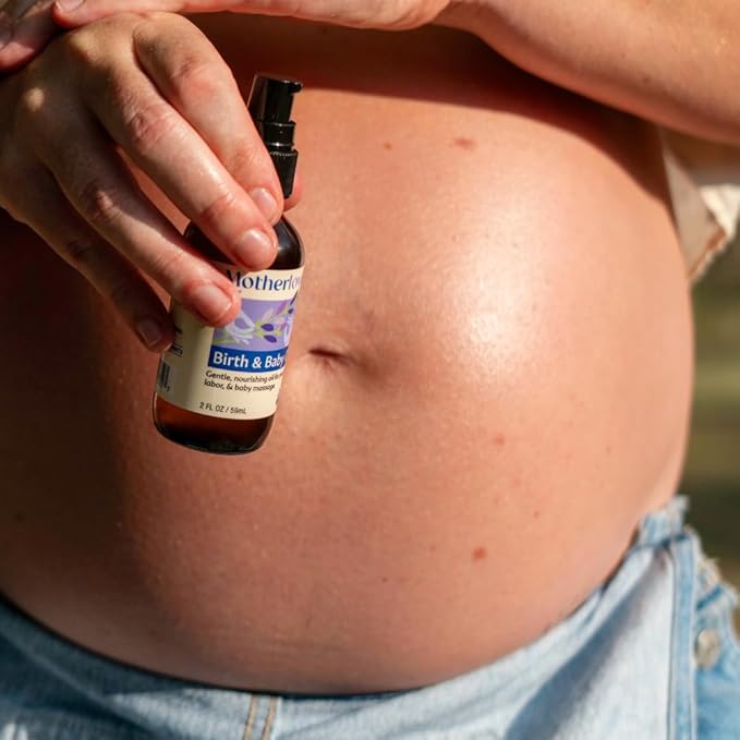 Motherlove Birth & Baby Oil (2 oz) Gentle Lavender-Infused Oil for Perineal, Labor & Baby Massage—Non-GMO, Organic Herbs