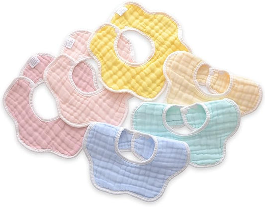 Muslin Baby Bibs for Drooling and Teething Newborn Drool Bibs for Baby Girl Boy