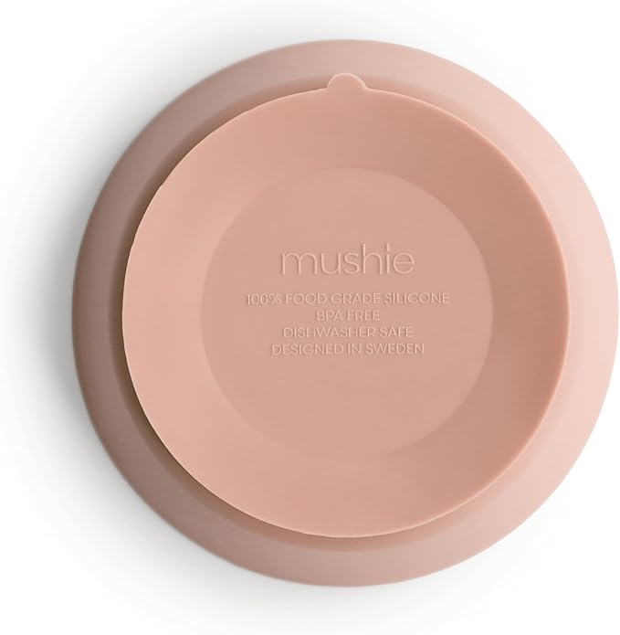 mushie Silicone Suction Bowl | BPA-Free Non-Slip Design (Blush)