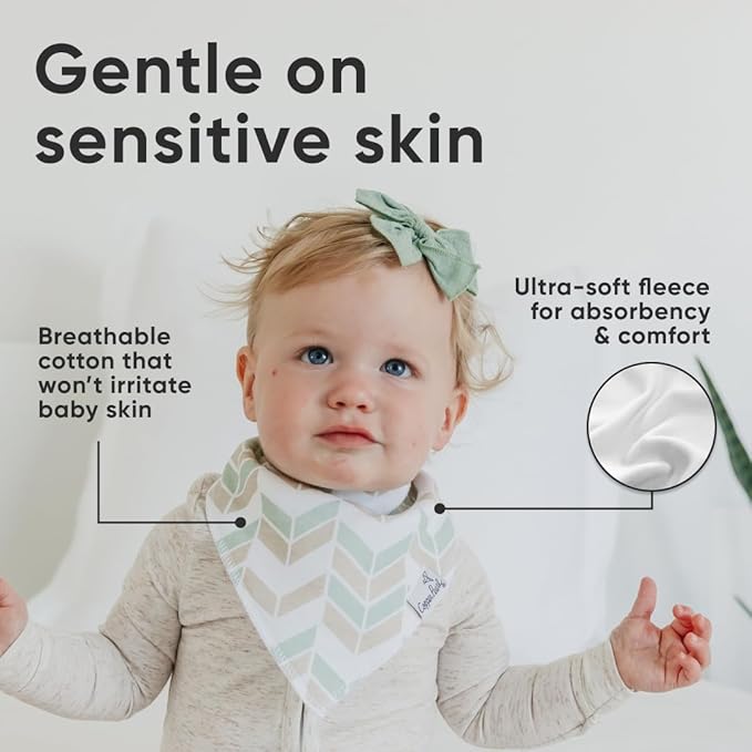 Copper Pearl 4 Pack Soft Cotton Baby Bibs for Drooling and Teething, Absorbent Drool Bibs for Baby Girl and Boy, Adjustable to Fit Newborns to Toddlers, Tons of Styles (Archer Set)