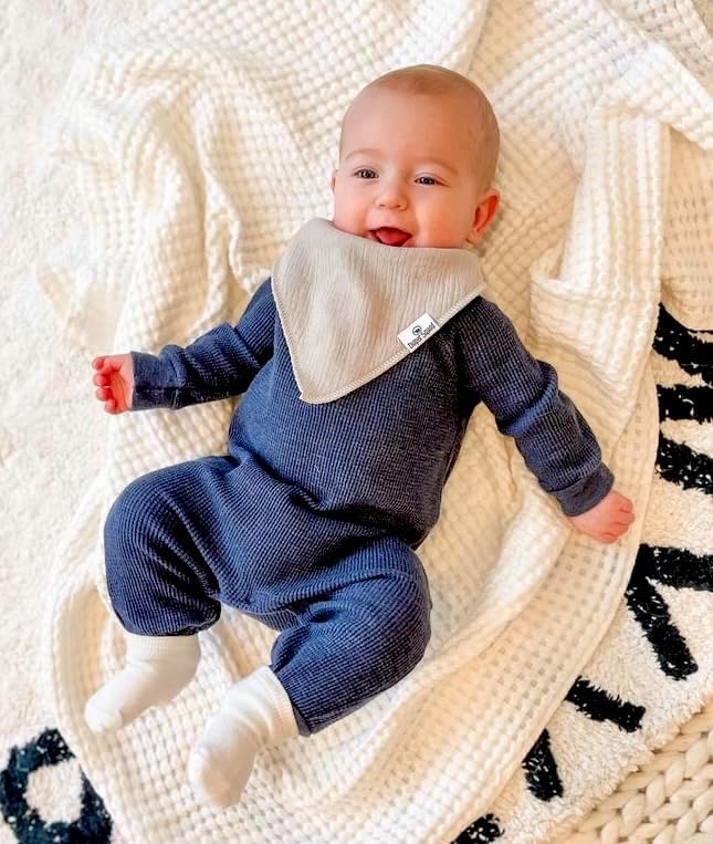 DiaperSquad's Baby Bibs for Drooling and Teething, Bibs for Boys, Baby Girl - Solid Cotton Baby Drool Bibs