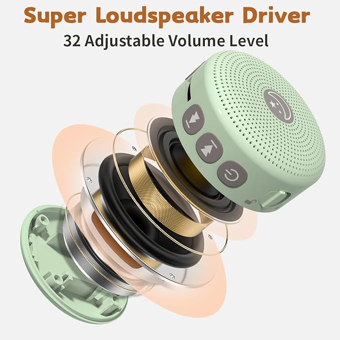 Mini Sound Machine Portable Baby White Noise Machine Brown Noise Machine 30 Soothing Sounds for Kids Adults Auto-Off Timer 32 Volume Levels Battery Sleep Machine for Home Office Privacy (Green)