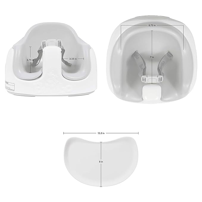 Bumbo 2 Pack 3-in-1 Multi-Seat for 6 to 36 Months, Travel Baby Feeding and Play Floor Seat, All-in-One Portable Booster with Tray & Toddler High Chair, Cool Grey