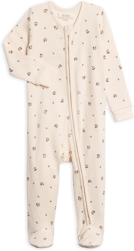 Colored Organics Baby Zip-Up Footed Sleeper with 2-Way Zipper - Newborn Organic Cotton Pajamas
