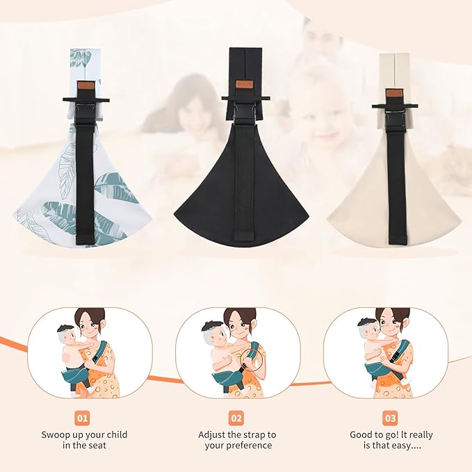 Baby Sling Carrier for Infants and Toddlers 6–36 Months (10–30 lbs), Breathable Cotton Hip Shoulder Carrier – Adjustable, Hands-Free Toddler Sling for Side & Hip Carry(Black)