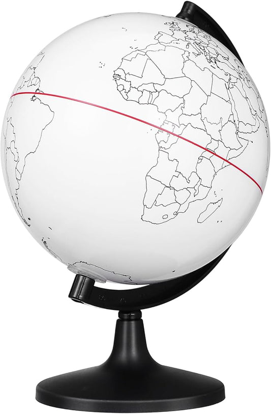 TOYANDONA Blank World Globe with Stand - Dry Erase DIY Map Round Earth Globe for Geographical Teacher Students - Desktop Decor
