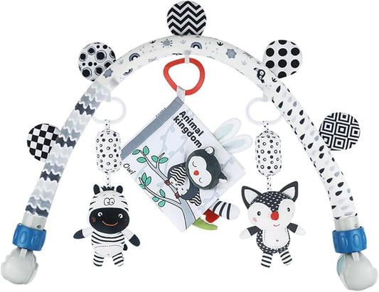 Baby Activity Travel Mobile Arch Toy, Black and White Crib Toys (Animal)