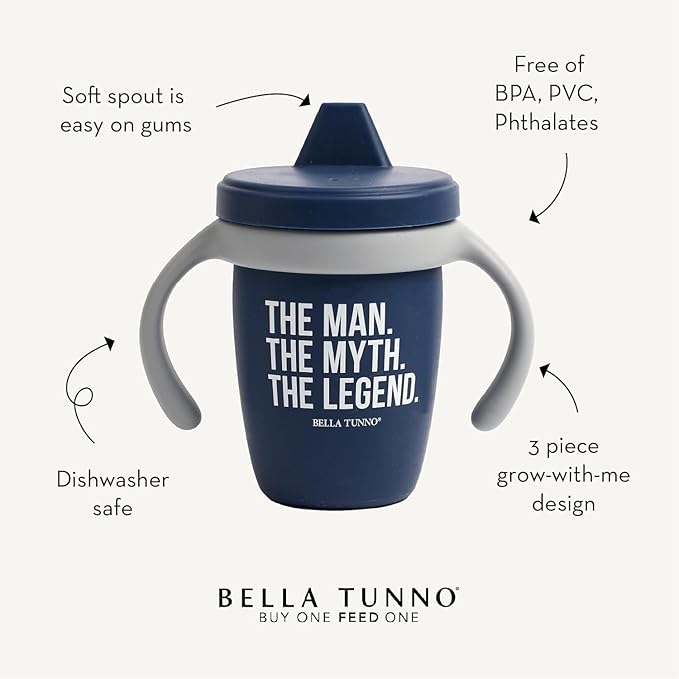 Bella Tunno Sippy Cup, Silicone Training Cup with Transition Handles for Infants, Toddlers & Kids, Babies 6-12 Months & Toddlers 1-3 Years, Boys & Girls I'll Drink to That, 8 oz