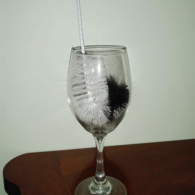 Coralpearl Bottle Brushes Thin Long Handle X 4, Utility Skinny Wire Cleaner Set Big Small, Bendable Flexible for Cleaning Narrow Neck Water, Beer, Wine, Baby Bottles, Pipes, Tubes, Hoses, and Flasks