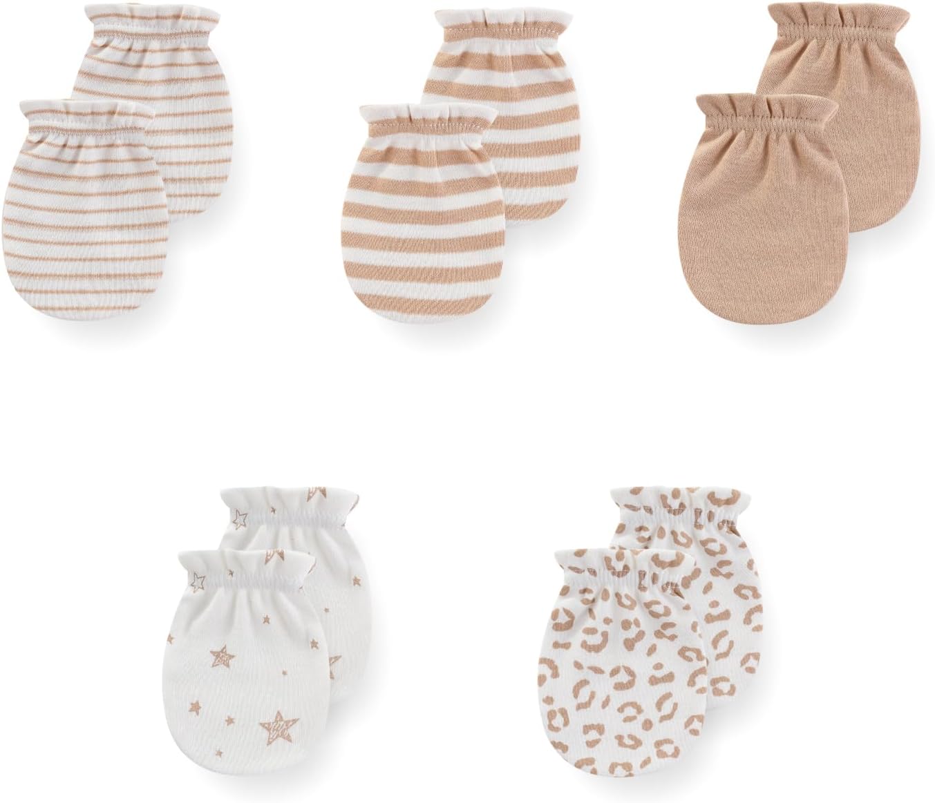 5 Pack Unisex New Born Boy Girls No Scratch Mittens Cotton Soft Baby Gloves Accessory 0-3 Months Infant Essentials