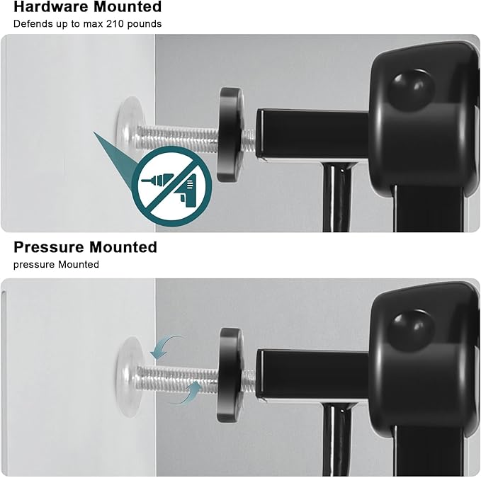 Extra Wide Baby Gate Tension Indoor Safety Gates Black Metal Large Pressure Mounted Pet Gate Walk Through Long Safety Dog Gate for The House Doorways Stairs (66.93"-71.65"/170-182CM, Black)