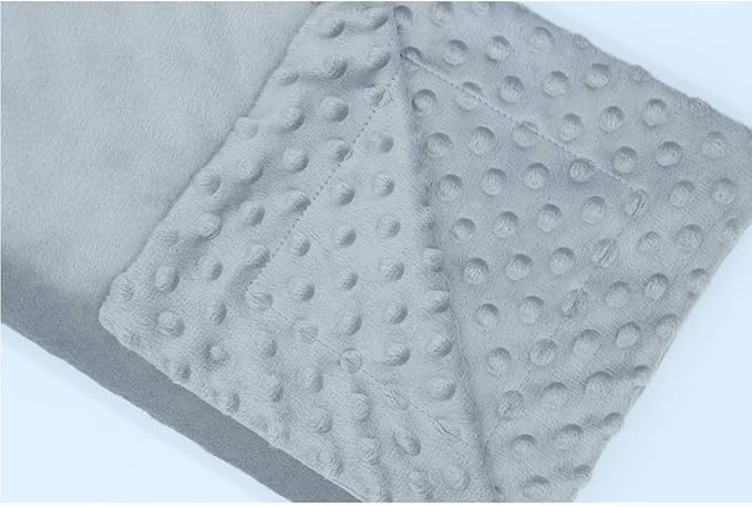 Unisex Children's Baby Quilt Soft Baby Blanket Minky Dot- Sherpa Fleece Baby Blanket 30 by 40 Grey