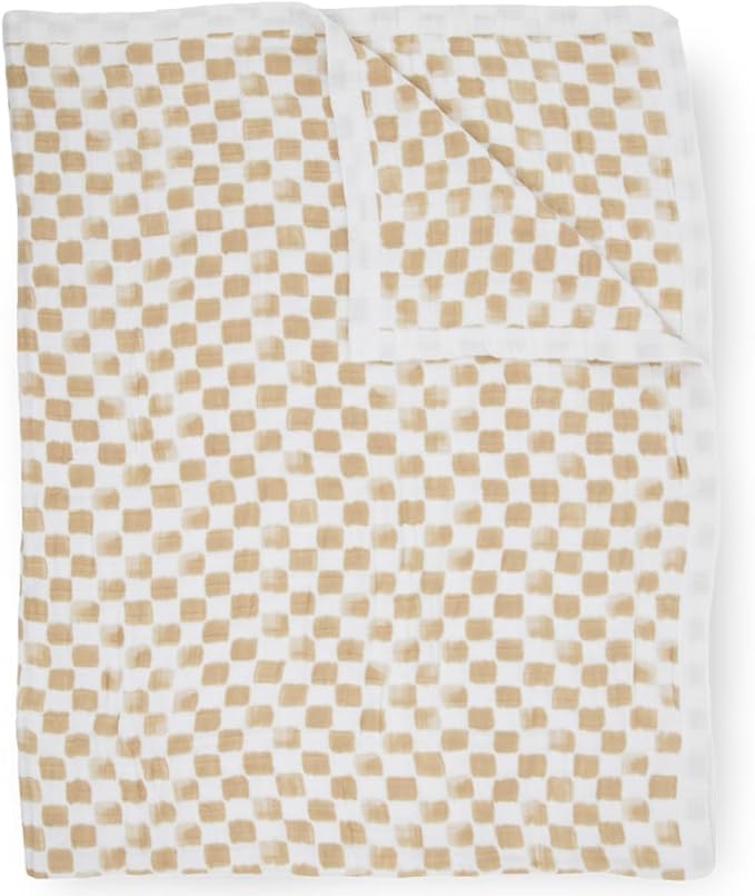 Little Unicorn Premium Quilted Throw | Super Soft, Multi-Layered Muslin XL Blanket| Great for Kids & Families (Adobe Checker)