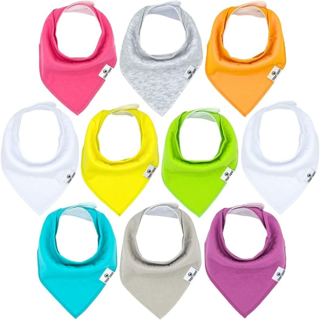 DiaperSquad's Baby Bibs for Drooling and Teething, Bibs for Boys, Baby Girl - Solid Cotton Baby Drool Bibs