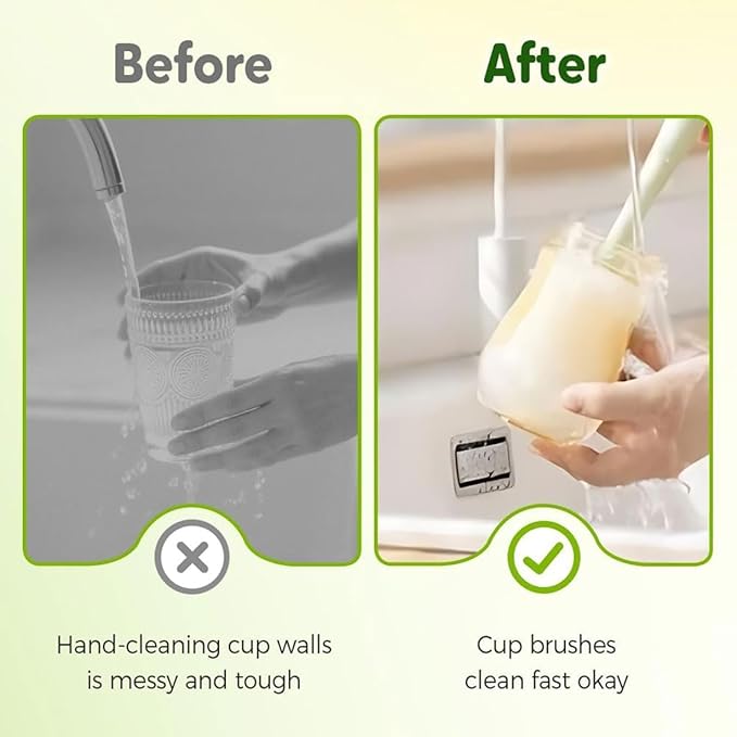 5-in-1 Bottle Cleaning Brush Set, 2026 New Multifunctional Baby Bottle Brush with Long Handle, Gap Cleaner & Scrubber for Water Bottle Lid, Straw, Travel Mugs and Home Kitchen Use (Yellow)