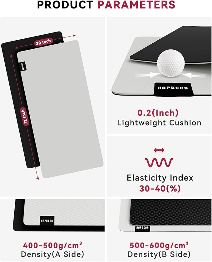 HAPBEAR Large Yoga Mat 72"x30" - 5mm Thick PU Top & Rubber Bottom - Non-Slip Wide Exercise Mat with Dual Layers - High Shock Absorption for Professional Yogis & Home Workouts - Bonus Oxford Bag Included