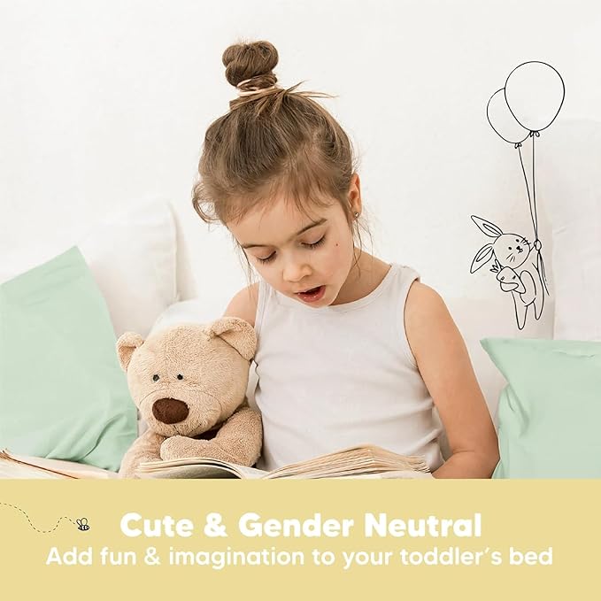 KeaBabies 2-Pack Toddler Pillow 13x18 - Soft Organic Cotton Kids Travel Bed Pillows for Sleeping, School, Nap, Machine Washable, Toddlers 2 to 5, Pillowcase Sold Separately (Sage)