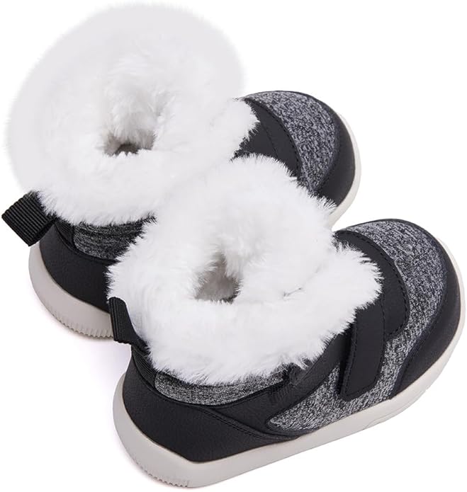 BMCiTYBM Toddler Baby Winter Snow Boots Boy Girl Faux Fur Warm Non Slip First Walking Infant Shoes