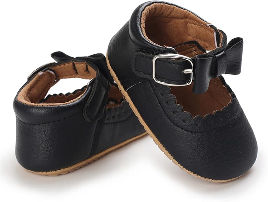 COSANKIM Baby Girls Mary Jane Flats Shoes Anti-Slip Rubber Sole Infant Toddler Princess Wedding Dress Shoes