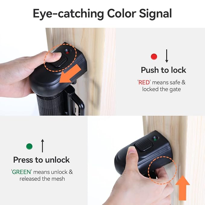 COMOMY Retractable Baby Gate for Stairs, 0-55" Mesh Dog Gate for House Doorways Hallways, 33" Tall Extra Wide Child Safety Gate for Kids Pets, Indoor and Outdoor (Black)