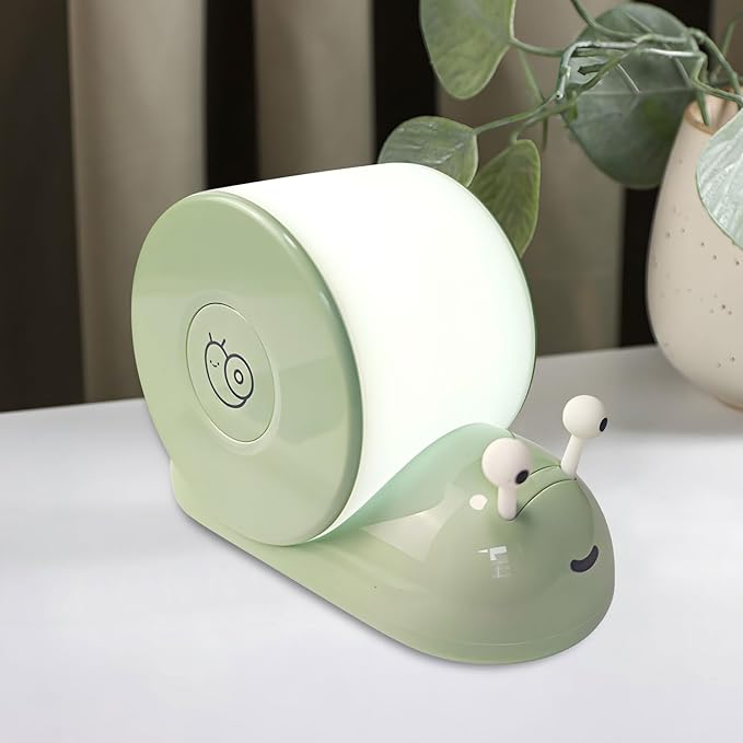 Cute Snail Night Light | Magnetic Base Dimmable Bedside Lamp | 800mAh Long-Lasting Soft Light|USB Rechargeable Timer Safe Portable LED Lamps|Breastfeeding Dorm Room Decor