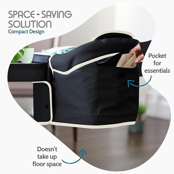 Elegant Faux Leather Hook-On High Chair for Baby - Portable Baby Seat for Eating, Travel and Table Attachment