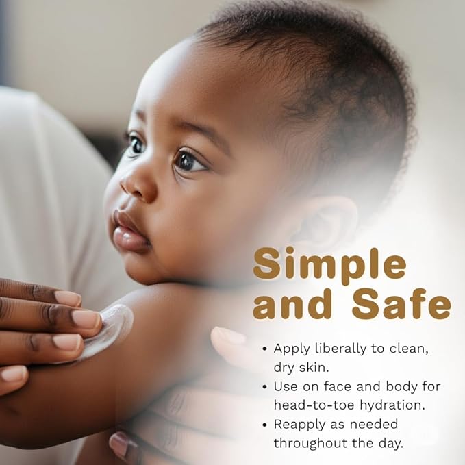 CARA B Naturally Baby Lotion, Melanin-rich Skin Moisturizer for Black & Brown Babies & Children, Daily Body Cream for Dry, Sensitive Skin, African American Toddlers & Kids of Color, 8 oz