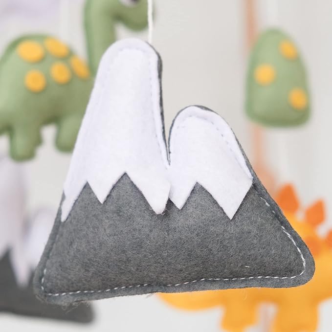Dinosaur Baby Crib Mobile, Dino Baby Mobile, Neutral Nursery Mobile Decoration for Pack N Play, for Baby Boy & Girl