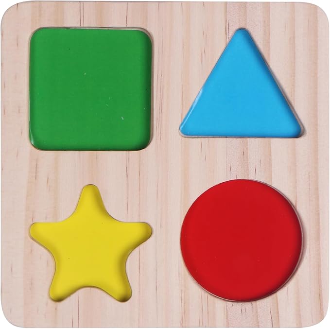 Wooden Acrylic Sorting Stacking Toys, Shape Color Recognition Blocks Matching Puzzle,Fine Motor Skill Educational Preschool Learning Board Game,Early Childhood Development Puzzle Toys for Kids