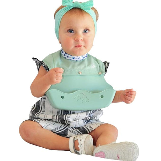 Silicone Bibs for Babies and Toddlers - Wipes Clean in Seconds Waterproof Bib Protects from Every Mess - Made with Premium Materials