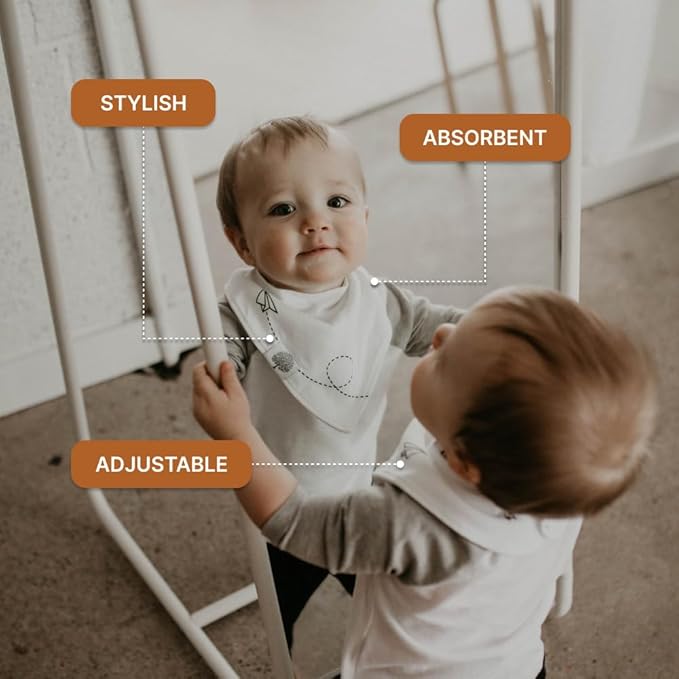 Parker Baby Bandana Drool Bibs 4 Pack Baby Bibs for Boys, Girls, Unisex