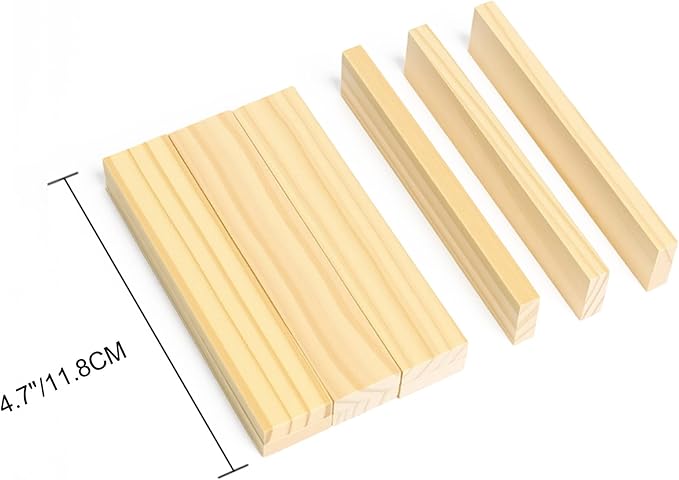 300pcs Open Ended Wooden Building Blocks for Kids 6.6lb, Natural Pine Rectangular Wood Building Toys，Construction Toys for Toddlers, STEM Building Set,Birthday Gift for Ages 3-8 (S 4.7"-Wood Color)