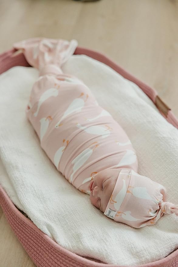 Copper Pearl Baby Swaddle Blanket - Premium Knit Baby Blanket, Large Soft Stretchy Receiving Blankets for Baby Girl, Swaddles for Newborn, Infant, and Toddler (Goosie)