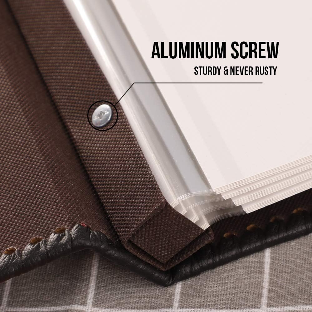 Photo Album Self Adhesive Pages, Large Self-Stick Page Picture Album Leather Vintage Inspired Cover, Hand Made DIY Albums Holds 3X5, 4X6, 5X7, 6X8, 8X10 Photos (11.6"x10.8" 40pgs, RedBrown)